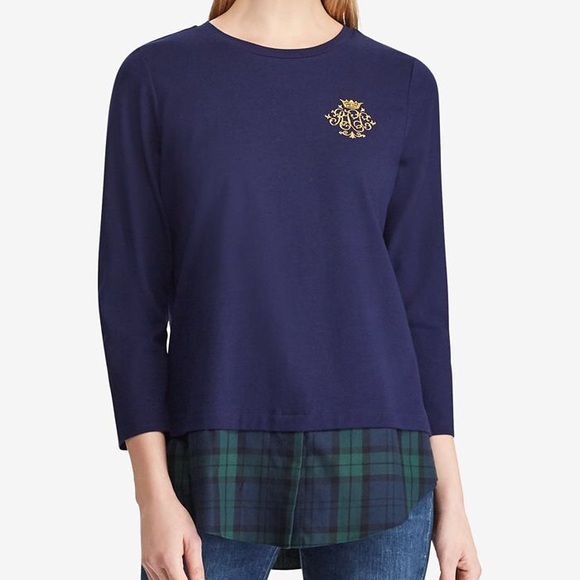 ⭐️ Lauren Ralph Lauren Embroidered Monogram Top - Picture 2 of 13